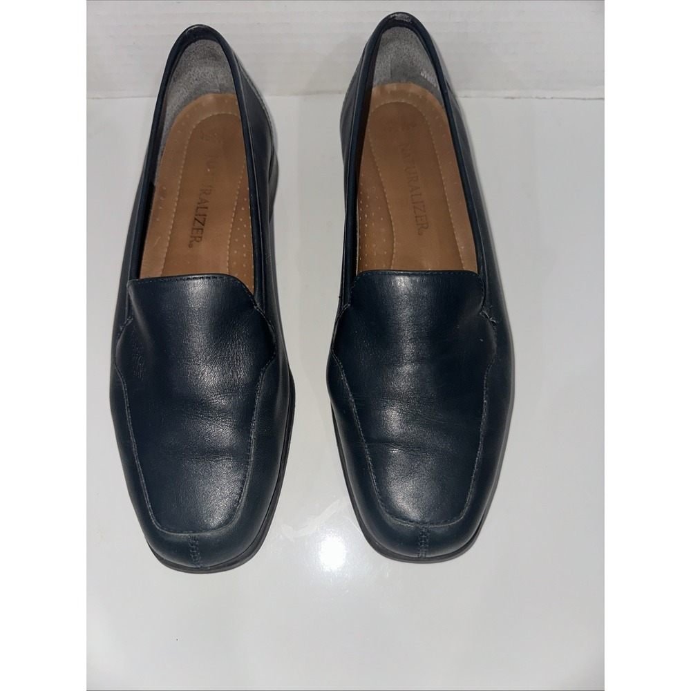 NATURALIZER Womens Blueish Grey Classic Loafer Apron Toe Low Heel SIZE 8